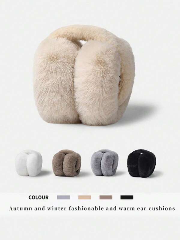 1pc Multi-Color Winter Ear Cover Foldable Ear Protection Plush Ear Muffs Warm Anti-Freezing Ear Warmer Thickened Female
