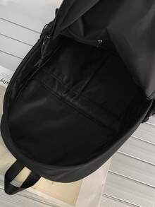 shinaier 大容量学生旅行字母印花背包带挂坠 - 黑色 - 查看 4