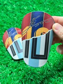 1 Pair 10*6cm, 3.94*2.36in Mini Clip-On Soccer Shin Guards, Classic Football Shin Pads - Multicolor - View 5