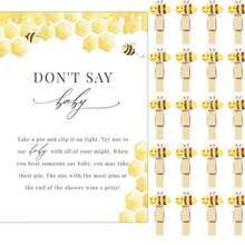 BabyShower Game Cards 4 Games Set, BabyTrivia, HOW Mommy Or Daddy, BabyPrediction And Advice, Find The Guest Bingo Game Cards BabyShower Theme Party Favors.(Bee) - Multicolor - View 2