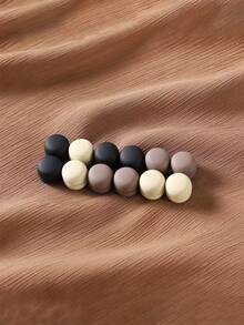 12pcs Magnetic Scarf Clips, Multi-Functional Magnetic Scarf Buttons Colorful Brooch Pins Magnetic Scarf Clips For Women Clothing Scarves, 3 Colors (No Card Paper) For Dress - Multicolor - View 6