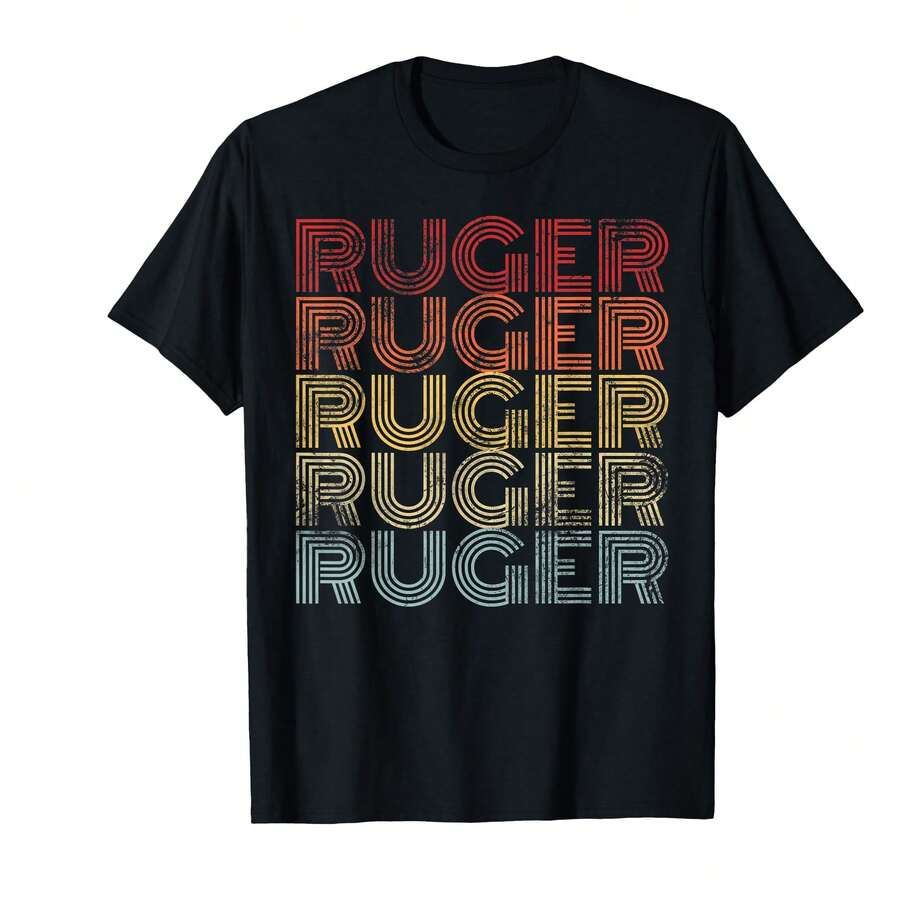 Ruger Family Matching An Football Player I Love Ruger T-Shirt]DI Birthday Gifts - Black - View 1