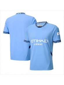 Playera de local MCFC 2024-25, con empaque, corta, transpirable, para hombre, camiseta de entrenamiento/competición. - Azul - Ver 1