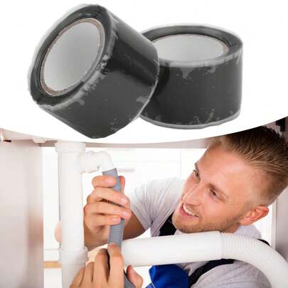 2 cintas de silicona autoadhesivas aislantes impermeables para reparación de mangueras y tuberías de agua, color negro