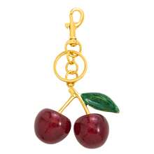 1 件金色樱桃钥匙扣，锌合金水果吊坠，时尚闪亮钥匙扣，适合男士和女士，珠宝和包袋装饰，理想礼物 - 金色 - 查看 7