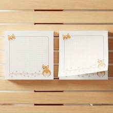 1pc New Corki-Themed Sticky Notes - Cute Orange-Brown Corki-Patterned Sticky Notes For Schools, Offices And Households, Perfect For Students, Teachers And Dog Lovers
