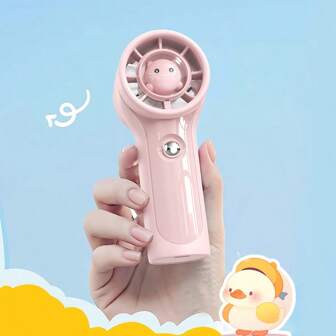 1pc Mini Handheld Fan 1200mAh - 3 Speeds Strong Wind, Compact Portable Fan For Outdoor Travel & Office, Cute Design With CE Certified,Pink
