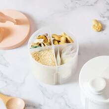 1pc Portable Rotary Multi-Compartment Baby Milk Powder Container, Easy To Disassemble And Clean