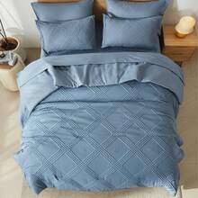 7 Pieces (Full/Queen/King) Elegant Bed In A Bag Comforter Set, Twin(5 Pieces),Stylish Solid Comforter, Soft Microfiber, Comfortable And Warm, Cloud-Like Soft Bedding Set, Bedroom Decor For Spring/Summer/Autumn/Winter, Ideal Gift - Blue - View 6