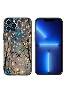 Blue Butterfly Print Clear Case Compatible With IPhone