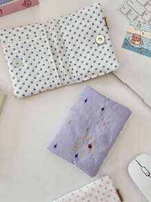 1pc Passport Holder For Travel Official License Cute Fabric Passport Cover With Star Embroidery Travel Must Haves Accessories Cruise Ship Essentials Passport Book Holder Flying Essentials Travel Gifts