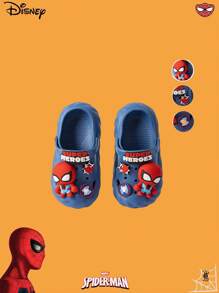 Disney Disney Children's Slippers Hero Mode Activated! Children's Non Slip Slippers; Urban Crawler: Wear Slippers Before Bedtime, Cartoon Spider Man Children's Hole Shoes, Summer Indoor Anti Slip Boys' Toe Cap Children's Slippers