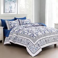 7 Piece Bed In A Bag Bed, Floral Full/Queen/King/California King Size Comforter Set,Blue Flowers Botanical Bedding Set,Soft Microfiber Bedding Comforter Sets With Sheets For All Season.Room Decor, Bedroom Decor,  - Màu xanh lam - Xem 13