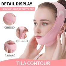 S.Chin Strap Sleeping Face Lift Reusable V Line Lifting Chin Strap Double Chin Women Shaping Belt Jawline Shaper Face Tightener Jaw Exerciser Anti Sagging Green