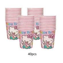 Sanrio 10/20/30/40pcs Sanrio Hello Kitty Party Supplies,Paper Cups For Hello Kitty Birthday Party Decorations,Hello Kitty Birthday Party Decorations