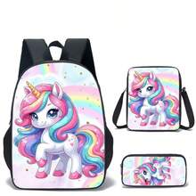 3PCS 16 Inch Backpack For Boys Girls, Feature Unicorn Backpack ,School Students, Large Capacity 16 Inch School Bags With Shoulder Bags And Pencil Case - Backpack Three Piece Set - View 8