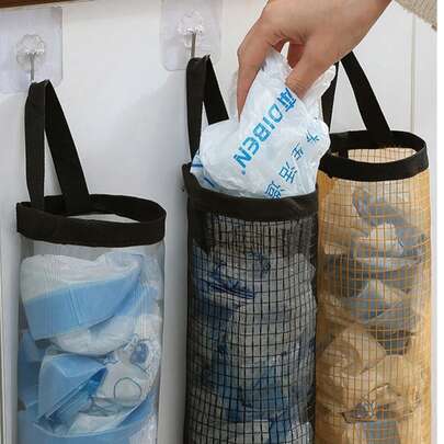 1 Giá treo túi nhựa gắn tường, giá đựng túi rác, giá treo túi nhựa nhà bếp, túi đựng rác đa năng, túi lưới thoáng khí, giá đựng túi rác đa năng gắn tường, thích hợp cho gia đình, nhà bếp, tiệc bãi biển mùa hè, thực phẩm, cắm trại, lưu trữ, trang trí phòng, phụ kiện nhà bếp