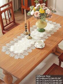 Vải 100% Polyester, ren thêu tinh tế, hòa tan trong nước, khăn trải bàn ăn nhà bếp, khăn phủ tủ, trang trí nhà cửa, tụ họp gia đình, trang trí ngày lễ, trang trí tiệc cưới trong nhà ngoài trời, 1 chiếc - Màu Khaki - Xem 5