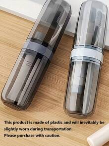 男女通用便携式旅行牙刷架,牙膏收纳盒,多功能牙刷旅行容器,适用于露营、返校、出差、浴室必备 - 彩色 - 查看 9