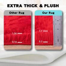WISH TREE 8x10 Area Rugs For Living Room, Fluffy Shaggy Rug Soft Carpets, Big Rugs For Bedroom Dorm Home Decor Aesthetic Red - 紅色 - 查看 9