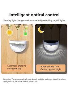 1/2/4/8 件装太阳能围栏灯、甲板灯、太阳能壁灯、太阳能壁挂式户外围栏灯、白色 LED 灯，适用于花园、家居、庭院、院子、车库、露营、万圣节、圣诞节派对装饰照明 - 彩色 - 查看 7