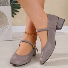Damen Mary Jane Pumps, Plateau-Absatz, Slip-On, geeignet für Frühling, Sommer, Herbst und Winter
