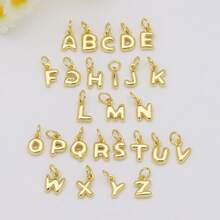 1 pieza Collar con colgante de letra en 3D con burbuja, collar personalizado con inicial en burbuja como regalo, placa de nombre personalizada con inicial circular en burbuja, regalo personalizado para amigos, parejas y familia - Dorado - Ver 8
