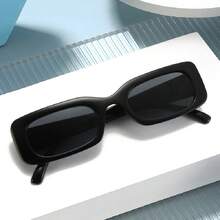 1/2/4 أزواج من النظارات المربعة الرجعية، نظارات مربعة جديدة موضة للرجال والنساء ذات طابع فاخر، نظارات مخصرة للوجه الكبير، نظارات بإطار ضيق، نظارات إطار مربع كلاسيكي أسود للأعمال والأوقات العادية، هدايا - الأسود - مشاهدة 5