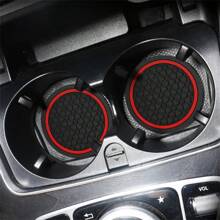 2pcs Car Cup Holder Mat, Cross-Border Honeycomb Single Ring Cup Mat, Anti-Slip 7cm Diameter Soft Rubber Creative Insulation, Car Interior Accessories