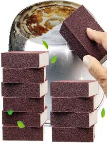 10 件纳米海绵魔术橡皮擦，含金刚砂除锈海绵，金刚砂魔术湿巾，锅底清洁除垢海绵，除锈海绵，洗碗海绵块，强力去污，清洁用品，清洁工具，返校用品，厨房和餐厅，烘焙，锅刷和清洁刷，厨房清洁工具，厨房清洁刷，颜色和款式随机 - 棕色 - 查看 2