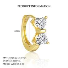 1 件/对 奢华 925 纯银锆石星形泡泡圈耳环 女士精美珠宝派对生日礼物日常佩戴 - 1個 - 查看 17