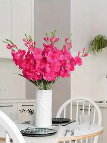 1 件丝绸人造花，水仙花、剑兰、长茎兰花假石斛、木兰，适用于家庭客厅、婚礼桌、办公室、户外花园、墙壁装饰、浪漫主题、春夏季节、母亲节礼物、生日