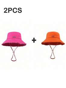 1 pezzo Cappello da pescatore da donna con coulisse sul bordo, in tessuto morbido, antivento, alla moda, adatto per uso quotidiano, pendolarismo, viaggi, vacanze e regalo di Ognissanti