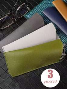 10件/5件/3件/1件皮革防水、防刮、防尘、柔软内衬口袋眼镜收纳袋，软包太阳镜收纳袋，适合日常收纳，适合外出携带，防止镜面刮花，避免摩擦眼镜及太阳镜镜面。 - 多色 - 查看 18