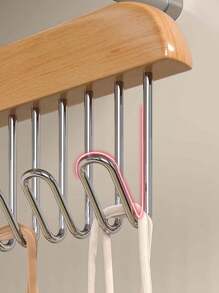 3/1PC Multi-Functional Wooden Coat Hooks, Coat Rack, Closet Organizer, 8 Hooks, 360 Degree Rotating Angle, Space Saving Bra Hook, Storage For Hanging Clothes Like Tops, Underwear, Bras, Breastplates, Hats, Ties, Strap,Vest,Etc.Traceless Clothes Drying Rack