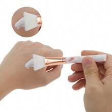 1 Pc Mask Brush, Lightweight Marble Facial Clay Masks Brush Applicator - 棕色 白色 - 查看 3