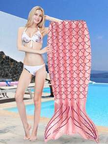 1pc Sequin Mermaid Inflatable Float, Adult Inflatable Water Bed - Multicolor - View 7