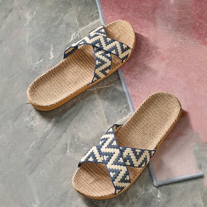 Summer Linen Slippers, Lightweight Non-Slip Indoor Slippers, Soft Bottom Home Slippers, Fashion Minimalist Bedroom Slippers