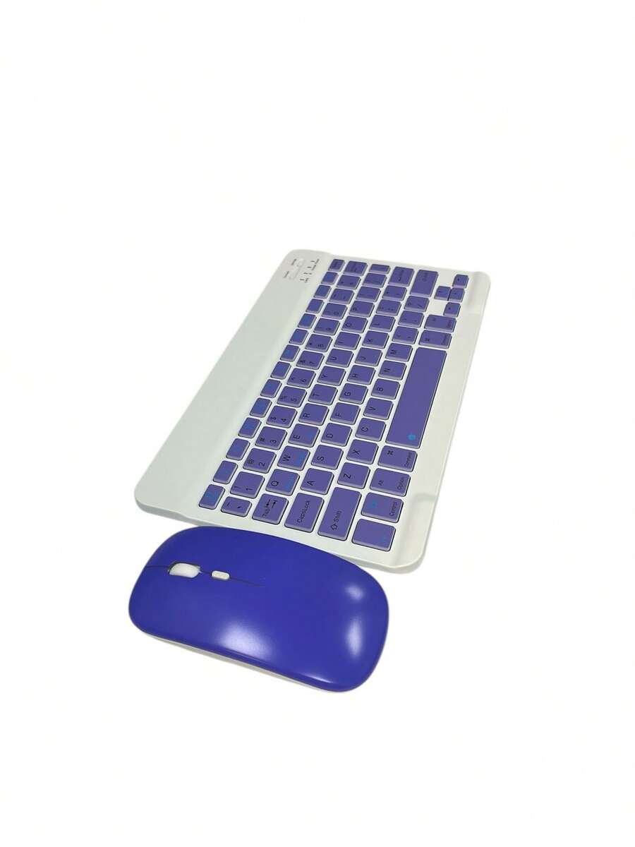 Rechargeable Bluetooth Keyboard And Ultra-Portable Wireless Mouse Combo In Four Colors – Ideal For Work, Study And Travel, Compatible With Multiple Devices - Violet Purple - View 1