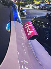 Barbie Stylish Pink Barbie Logo Flexible Car Trim Decor, Barbie Iconic Logo Decor,Easy Install & Remove Auto Ornament, Cute Car Exterior Accessory For Women,Weatherproof & Removeable,Instant Personalization