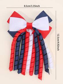 2个/套 女孩发夹，红白蓝蝴蝶结鳄鱼夹，优雅时尚发卡，女孩双马尾蝴蝶结发夹，生日婚礼礼物，青少年发饰 - 彩色 - 查看 3