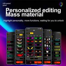 Wisciton Pannello di display flessibile a LED RGB Matrix per camion, con animazione programmabile, controllo tramite app Bluetooth, ideale per creazione di insegne luminose scorrevoli