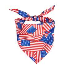 可调节美国国旗爱国宠物三角围巾,适用于狗狗 - 透气狗狗口水巾,星条旗图案,适合小型到大型犬,四季皆宜 - 彩色 - 查看 9