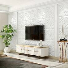 20张/50张自粘墙纸墙贴，适用于混凝土墙、裸墙、天花板、后挡板、客厅、卧室等，防水、防油，泡沫砖纹理，PE材质，可修剪粘贴