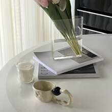 1pc Book Shaped Vase,Acrylic Clear Vase Perfect For Fresh Flowers, Ideal Living Room Office Home Table Decor Gift For Birthday Graduation Eid Al-Adha