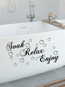 Blasen und Englisch abnehmbare Wandaufkleber, minimalistischer entspannender englischer Wandtattoo, geeignet für Hotel, Zuhause, Büro, Schlafzimmer, Wohnzimmer, Badezimmer, Toilette Raumdekoration Heimdekoraufkleber Wandaufkleber Wanddekoration personalisierte Aufkleber