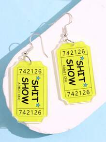 1 Paar modische, lässige, übertriebene "Show" Text-Design-Ohrringe, Schmuck für Damen für den täglichen Gebrauch und Partys