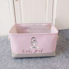 OYHOMO Cute Unicorn & Rabbit Storage Basket Pink Girls Bedroom Organizer Collapsible Thick Fabric Storage Box Laundry Hamper For Toys, Clothes, Books, Bathroom, Living Room