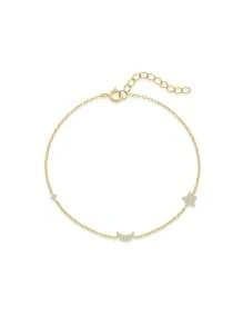 1 pièce Bracelet ajustable empilable avec nœud papillon pour femmes | Bijoux en argent sterling 925 hypoallergénique | Chaîne délicate romantique pour un port quotidien, mariage, fête | Boîte cadeau de Ramadan, bijoux fins