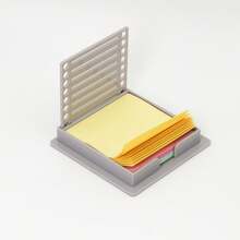 Sticky Note Holder With Stencil - Light Gray (with 100 4-color Sticky Notes) - View 8